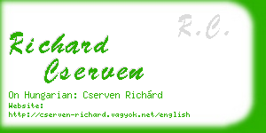 richard cserven business card