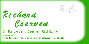 richard cserven business card